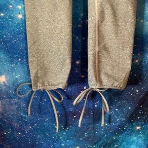 Aerie heather cropped leggings w/ custom strings